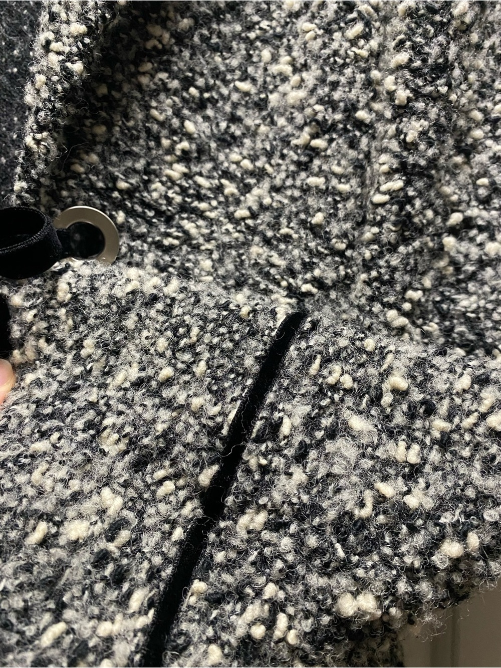 Classiques Entier Wool Blend Nubby Sweater Jacket Velvet Tie S - Picture 5 of 6